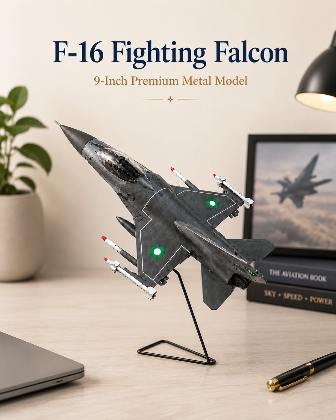 F-16 Metal Aircraft Model – 9 Inch