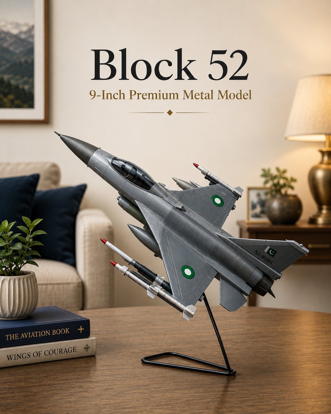 F-16 Block 52 Metal Aircraft Model – 9 Inch